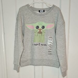 Star Wars Gray Sweatshirt with Green Baby Yoda